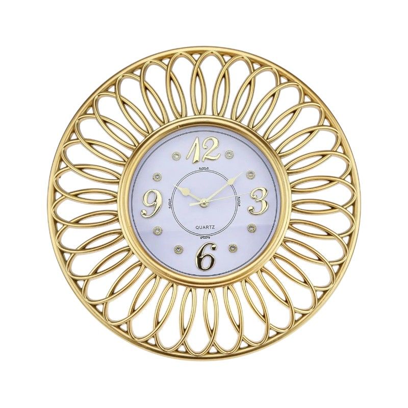 Ρολόι τοίχου με διακοσμητικά ελάφια - 3pcs - 917-5 - 391759 - Gold