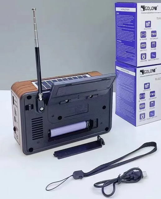 Επαναφορτιζόμενο ραδιόφωνο Retro με ηλιακό πάνελ - RX-836S-S - 370083 - Brown