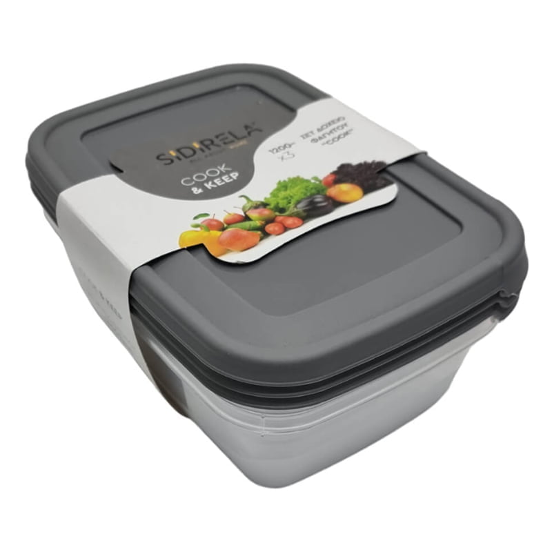 Sidirela Δοχείο Φαγητού Πλαστικό Cook & Keep 1.2L 3τμχ - Food save