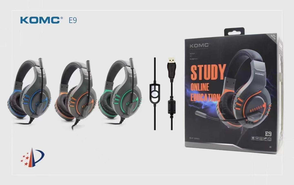 Ενσύρματα ακουστικά Gaming - E9 - KOMC - 302971 - Orange