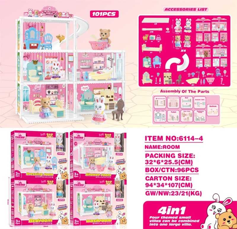 Κουκλόσπιτο mini με ζωάκια - 6114-4DIY - 233412