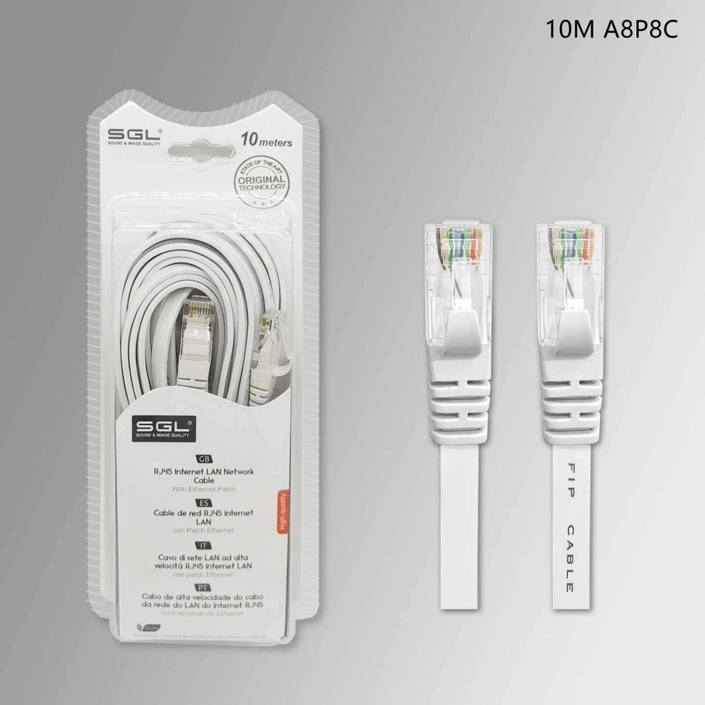 Καλώδιο δικτύου Ethernet - Πλακέ - A8P8C - 10m - 094869