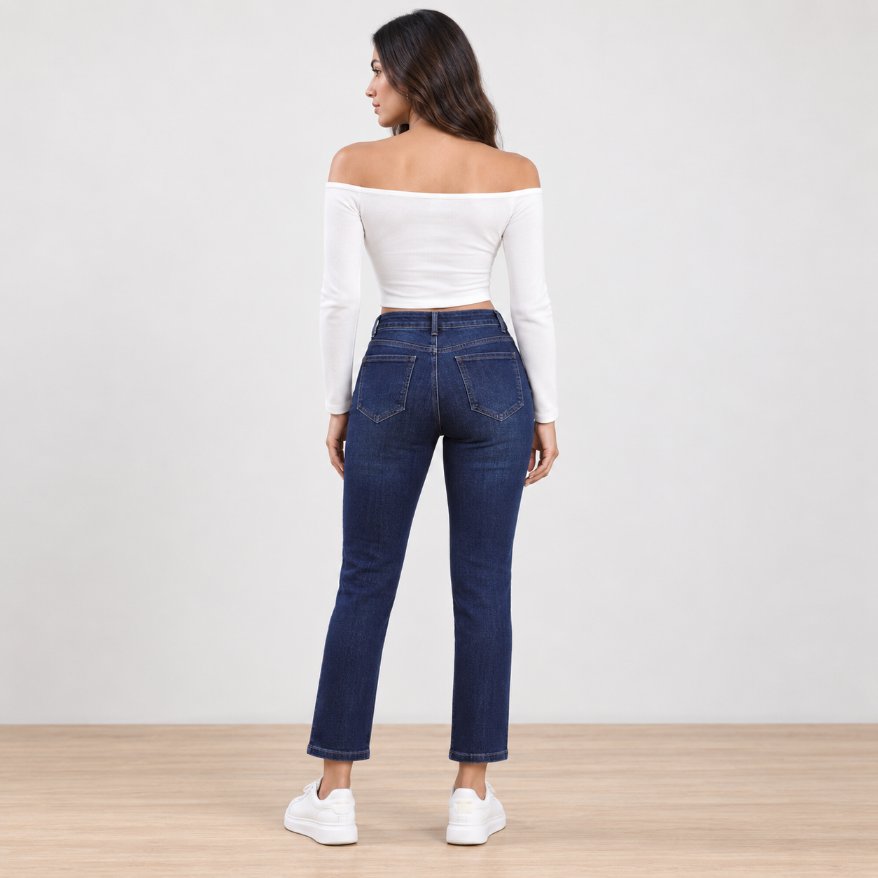 Miss Good Γυναικείο Τζιν Παντελόνι Ψηλόμεσο Cropped Straight Fit Μπλε