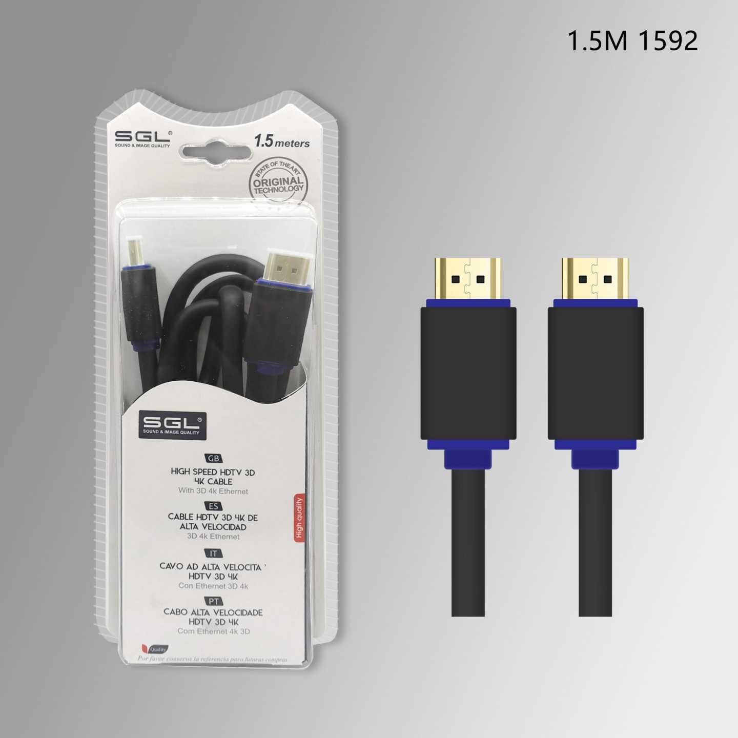 Καλώδιο HDMI - 1592 - Male/Male - 1.5m - 094700