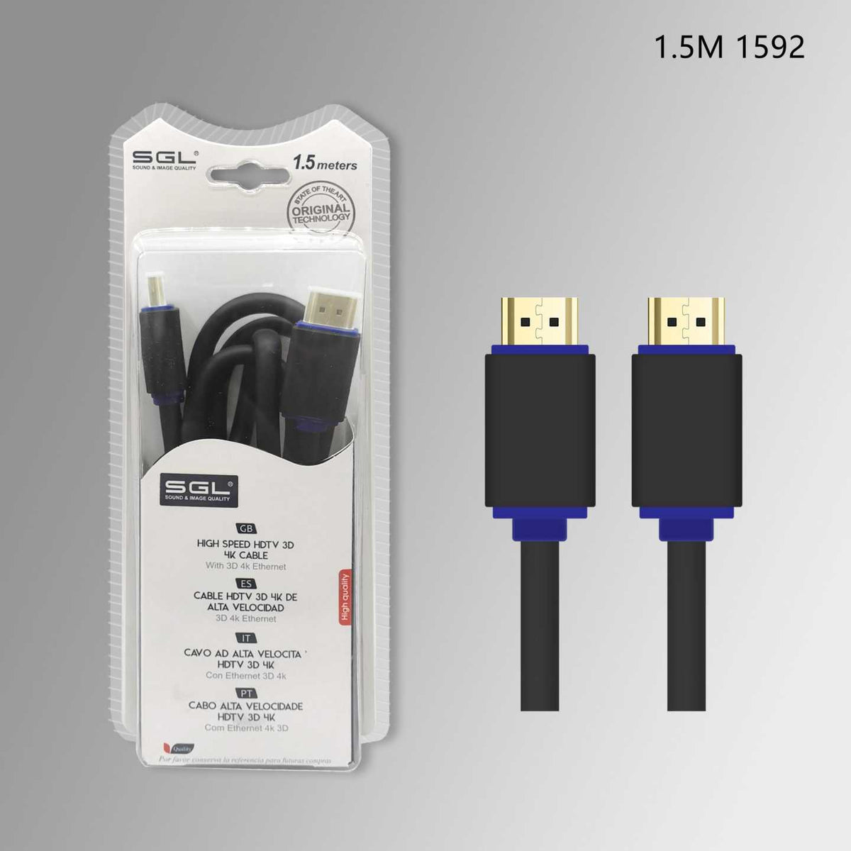Καλώδιο HDMI - 1592 - Male/Male - 1.5m - 094700