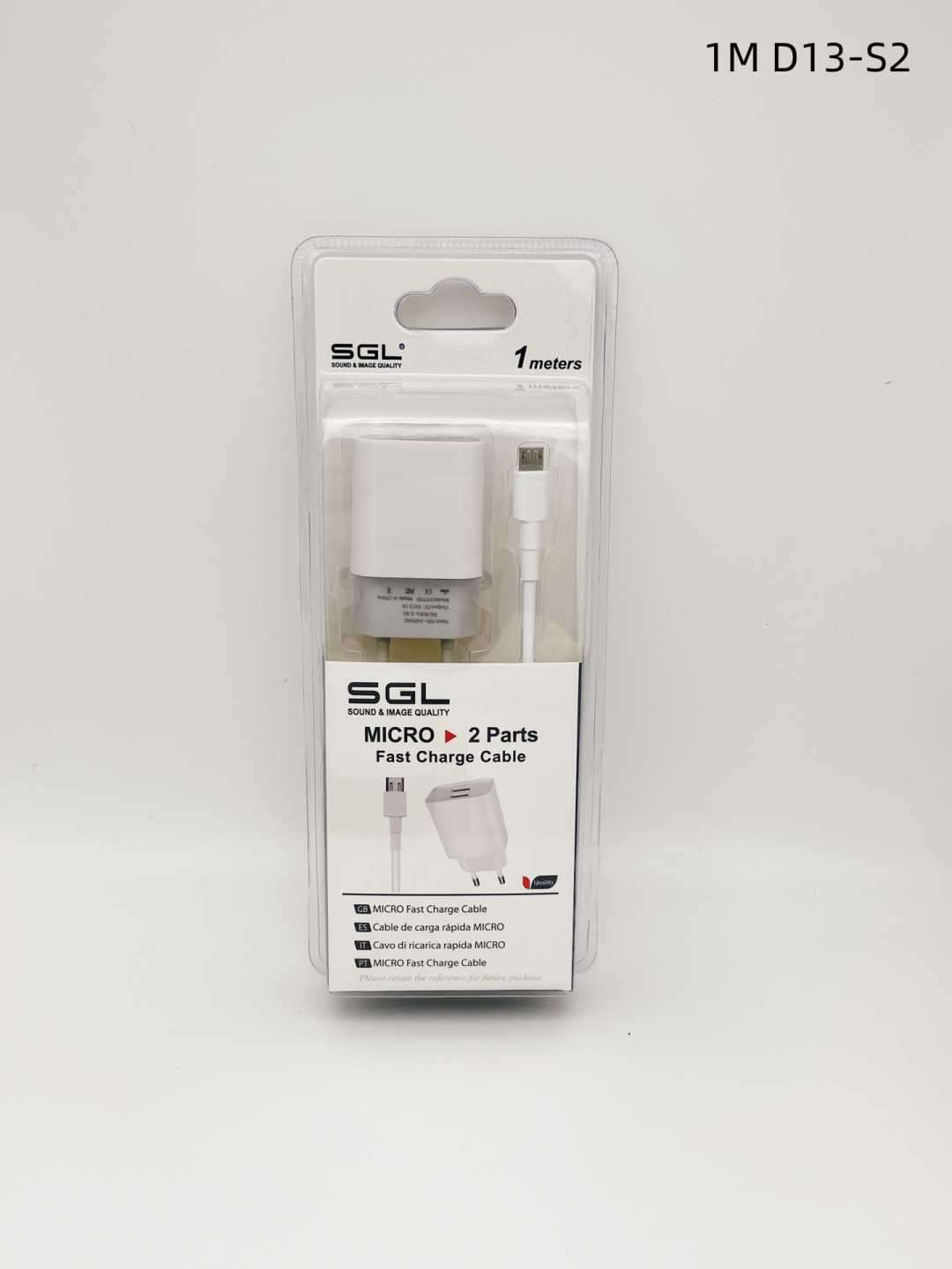 Αντάπτορας φόρτισης με καλώδιο - Micro USB - Quick Charge - D13-S2 - 1m - 099569