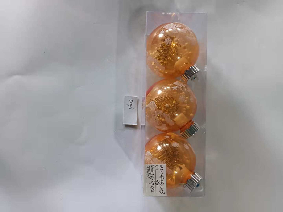 Σετ Χριστουγεννιάτικες μπάλες - 8cm - 3pcs - 232037