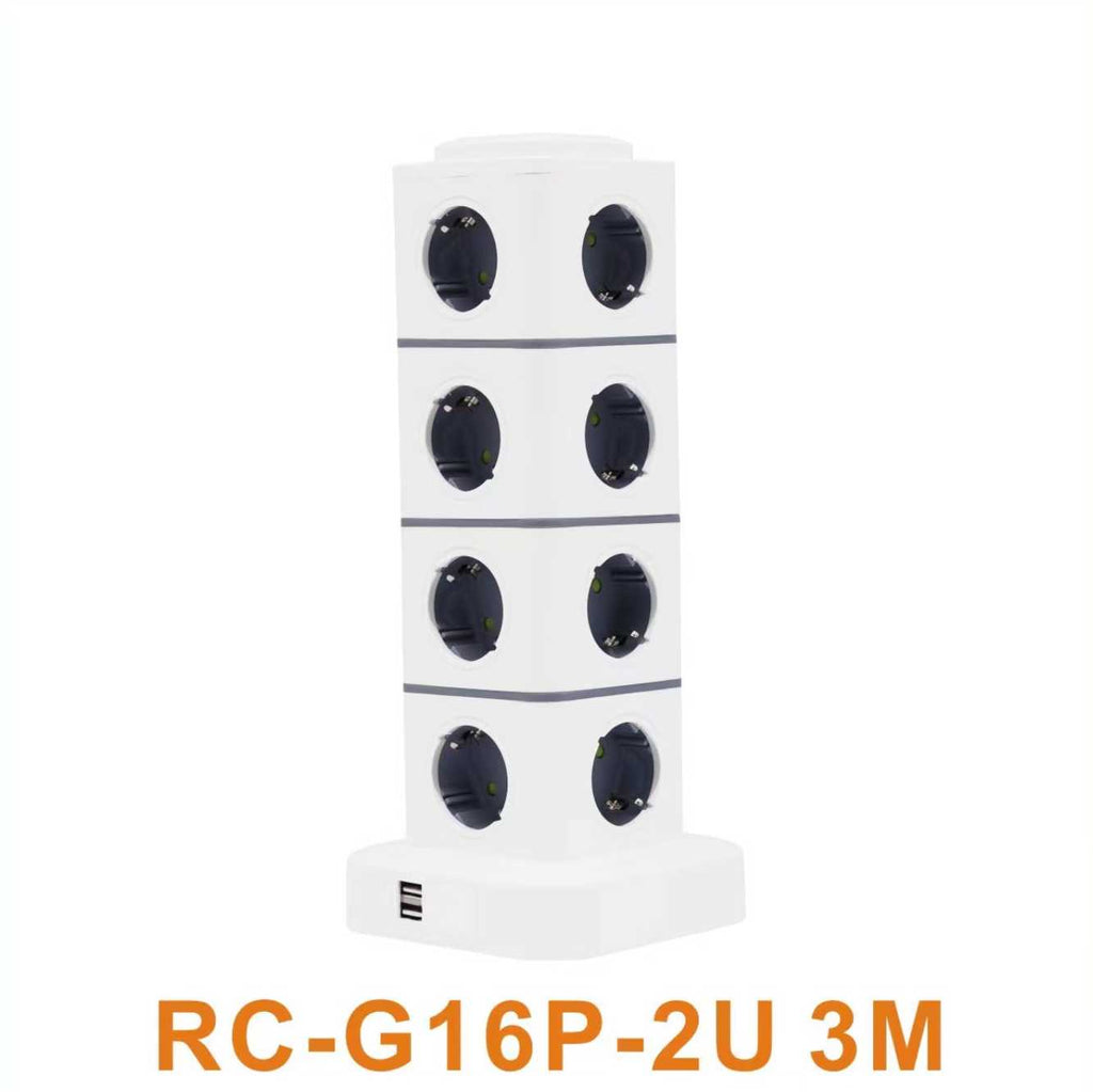 Κάθετο πολύπριζο 16 θέσεων - Σούκο - 2USB - 3m - RC-G16P - 016133 ΦΩΤΙΣΜΟΣ & ΕΝΕΡΓΕΙΑ>Είδη φωτισμού & αναλώσιμα>Καλωδιώσεις & πολύπριζα