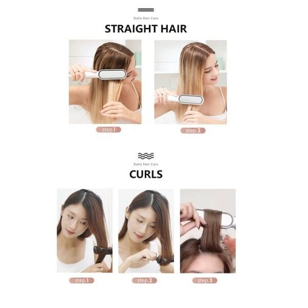 QIAOYANG Ηλεκτρική Βούρτσα για Ίσιωμα 45W QA-T08 - Straight curly comb