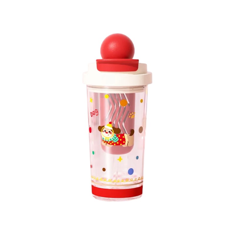 Παιδικό παγούρι πλαστικό με καλαμάκι - 550ml - 413227 - Red