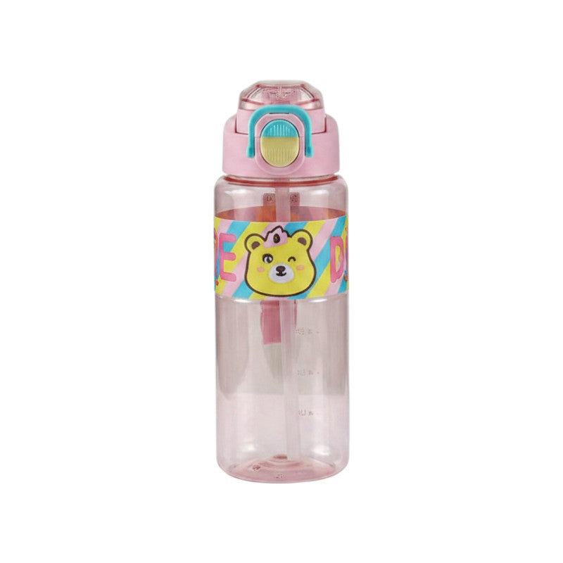 Παιδικό παγούρι πλαστικό με καλαμάκι - 750ml - 413258 - Pink