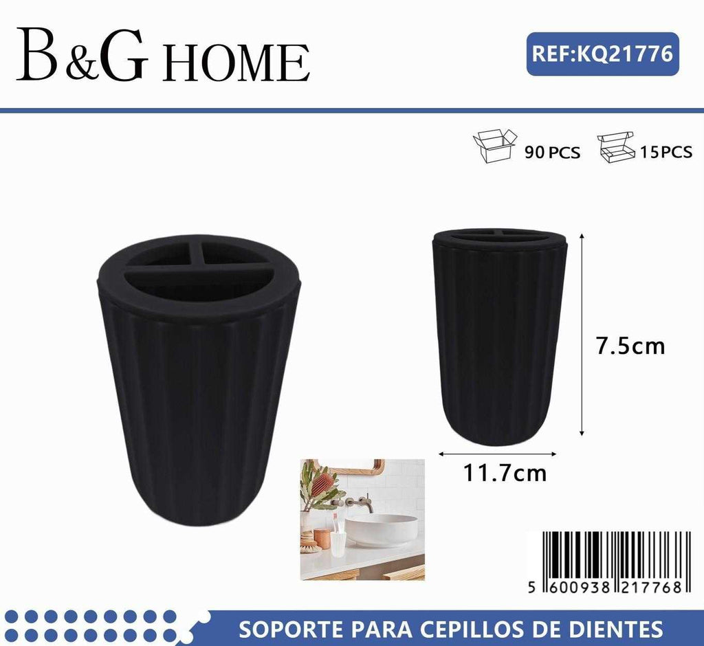 Θήκες οδοντόβουρτσας πλαστικές σε σετ 5Χ - Black - 21776