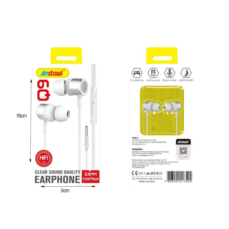 Andowl Ενσύρματα Ακουστικά με AUX 3.5mm Q9 - Earphone