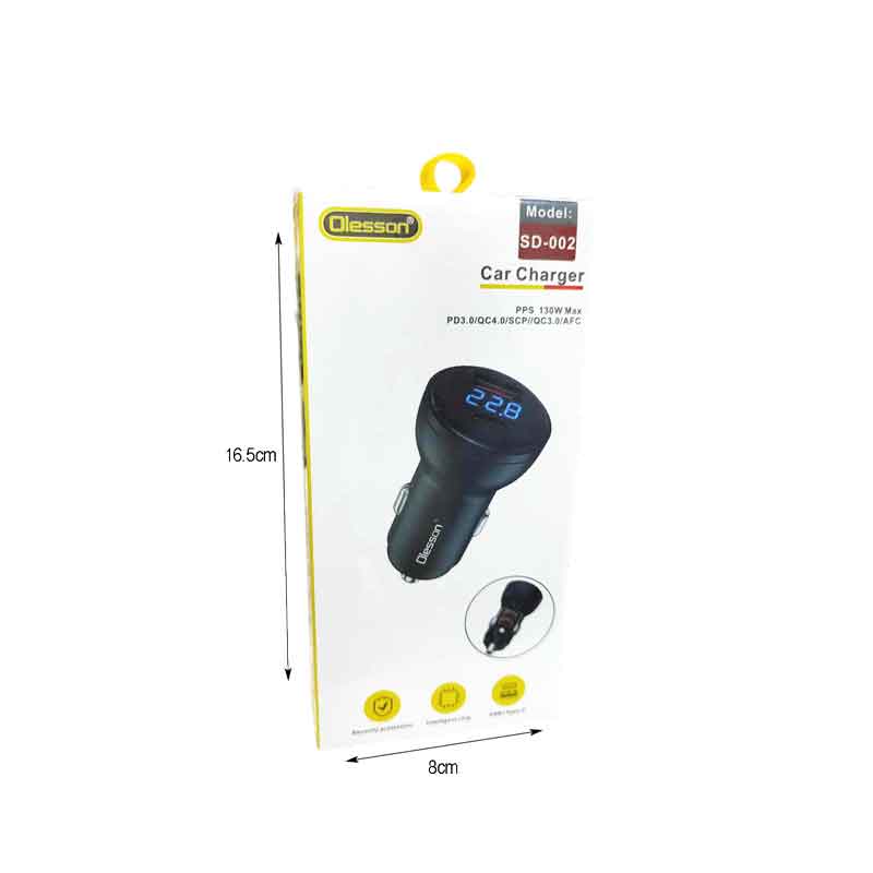 Olesson Φορτιστής αυτοκινήτου USB-Type-C 130W SD-002 - Car charger