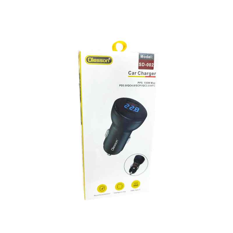 Olesson Φορτιστής αυτοκινήτου USB-Type-C 130W SD-002 - Car charger
