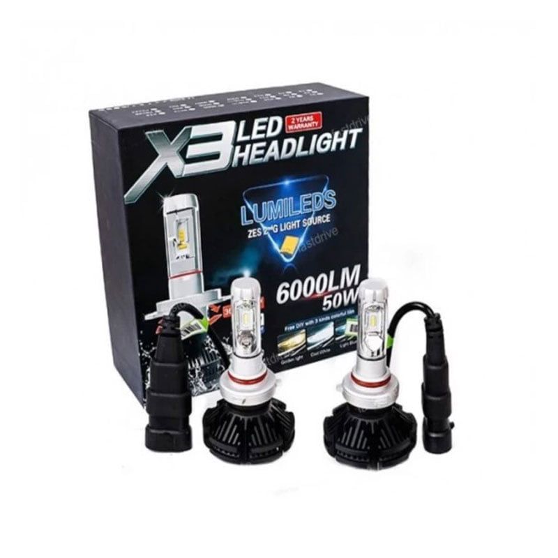X3 LED Λάμπες Αυτοκινήτου H11 6000LM 50W- X3 LED HEADLIGHT