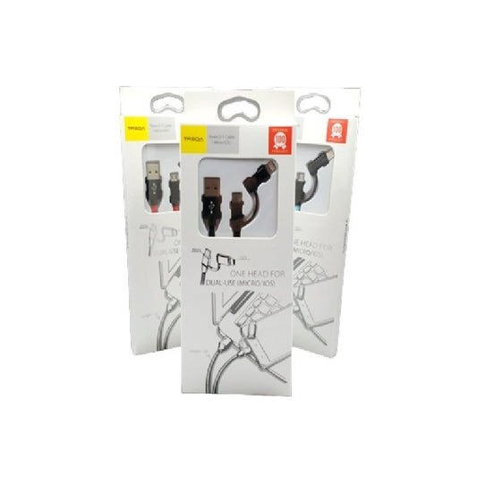 Treqa Καλώδιο Regular USB to Lightning / micro USB Cable 1m CA-812 - One head for dual-use Micro/Ios