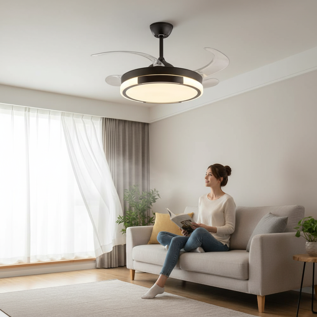 Ανεμιστήρας οροφής & φωτιστικό - DS-8018 - 96W - 431644 - Black