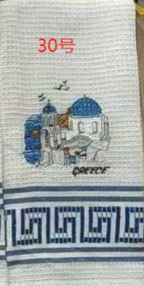 Πετσέτα ποτηρόπανο Souvenir με κέντημα - Σετ 12pcs - Greece - 416303