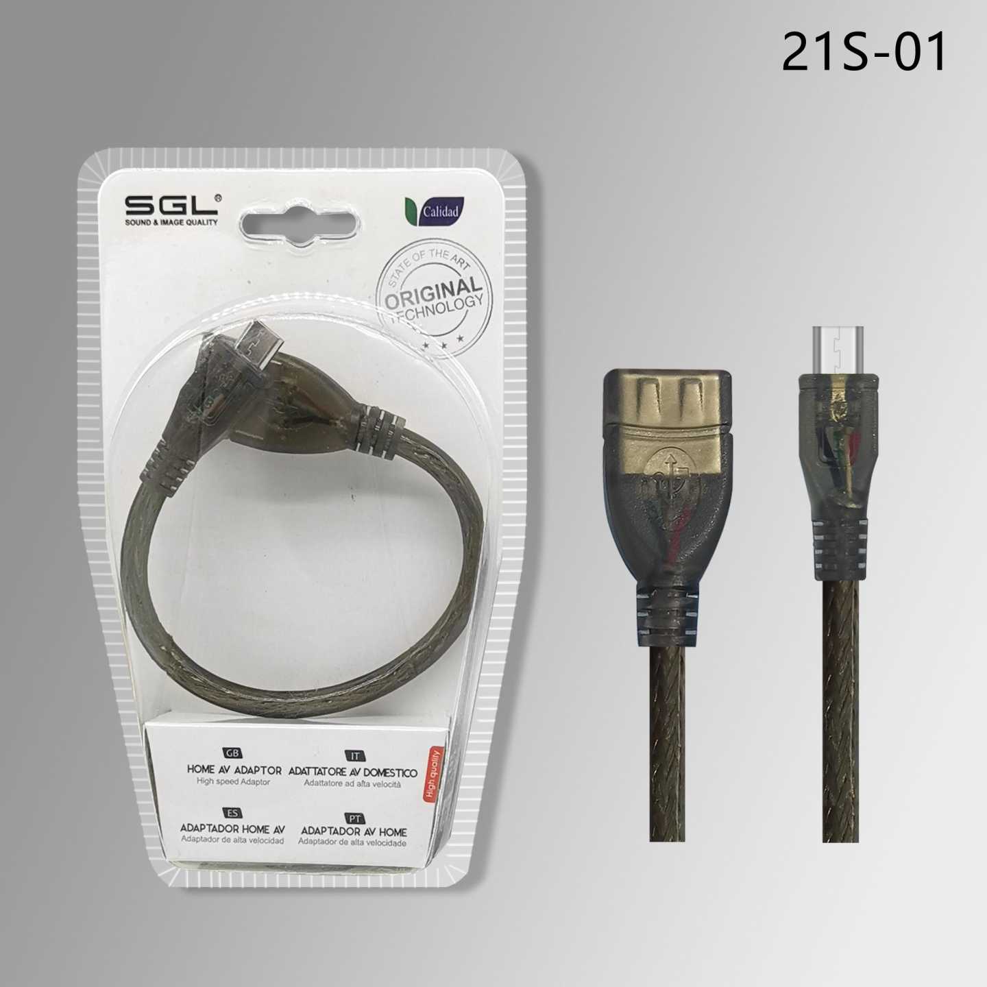Αντάπτορας καλώδιο - USB-A male/Micro USB - 21S-01 - 20cm - 098128