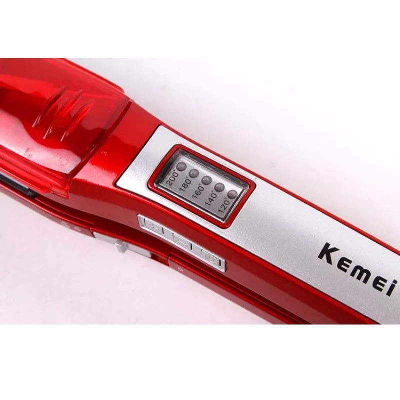 Kemei Πρέσα Μαλλιών με Ατμό και Κεραμικές Πλάκες Ionic 65W KM-3011 - Vapor hair straightener