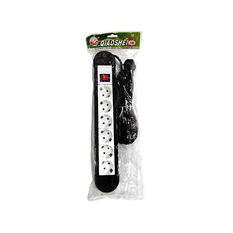 Qiaosheng πολύμπριζο 6 θέσεων με διακόπτη 5m 16A/250V~2500W - 6-position multi-socket with switch