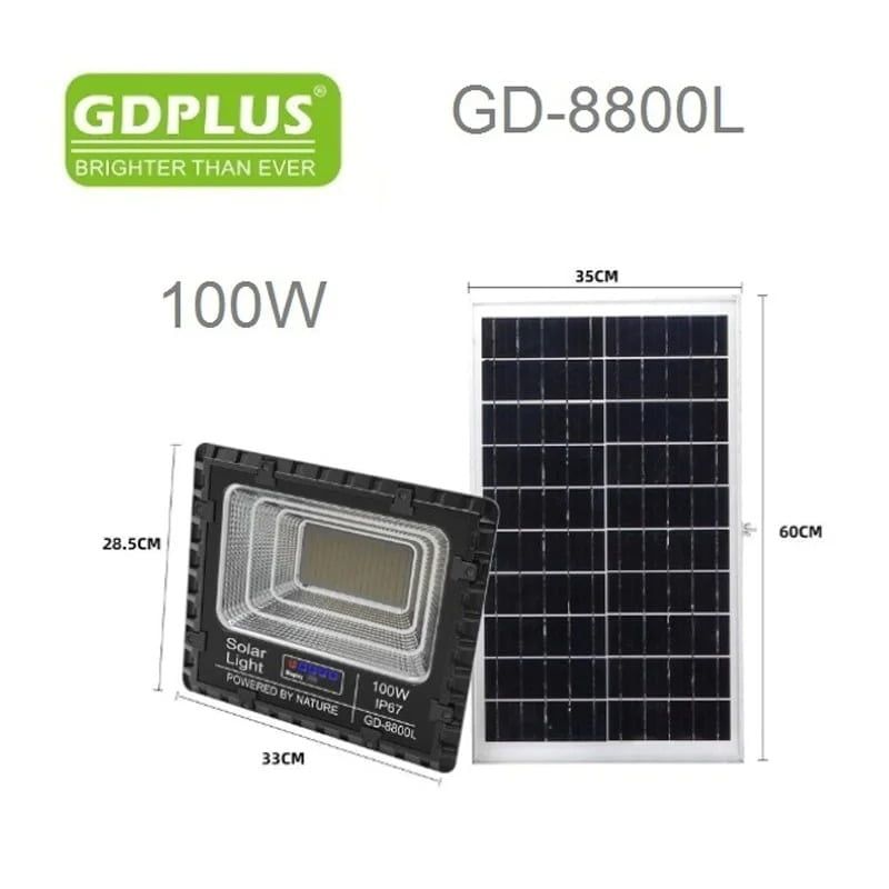 GDPlus Ηλιακός προβολέας τοίχου με τηλεχειριστήριο 100W GD-8800L - Solar Flood Light