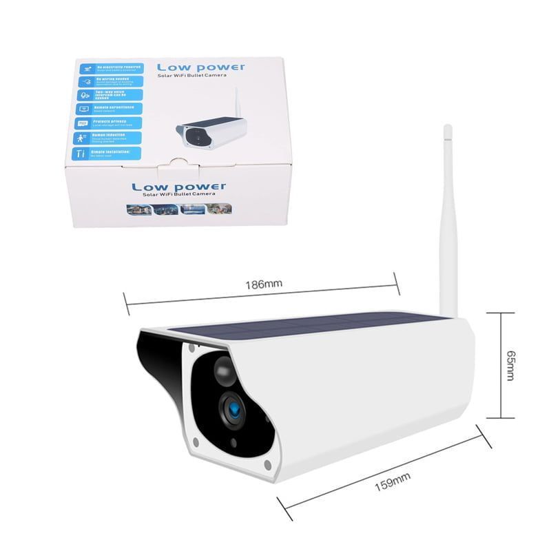 Ηλιακή Ασύρματη Επιτοίχια IP WiFi Κάμερα - Low Power IP WiFi Solar Bullet Camera