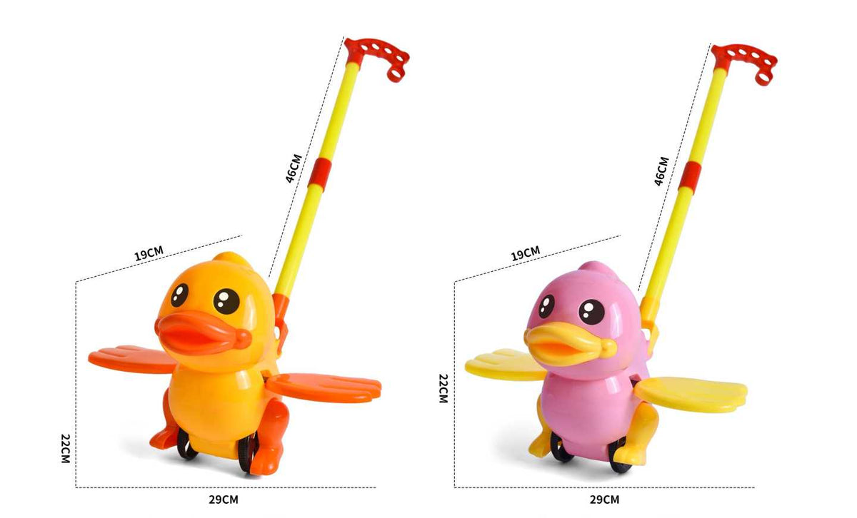 Συρόμενο παιχνίδι Παπάκι με φτερά - 360 - 117265 - Pink
