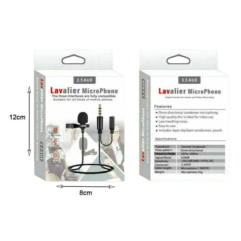 Μικρόφωνο 1.5M AUX 3.5mm HSX-M04 - Lavalier Microphone