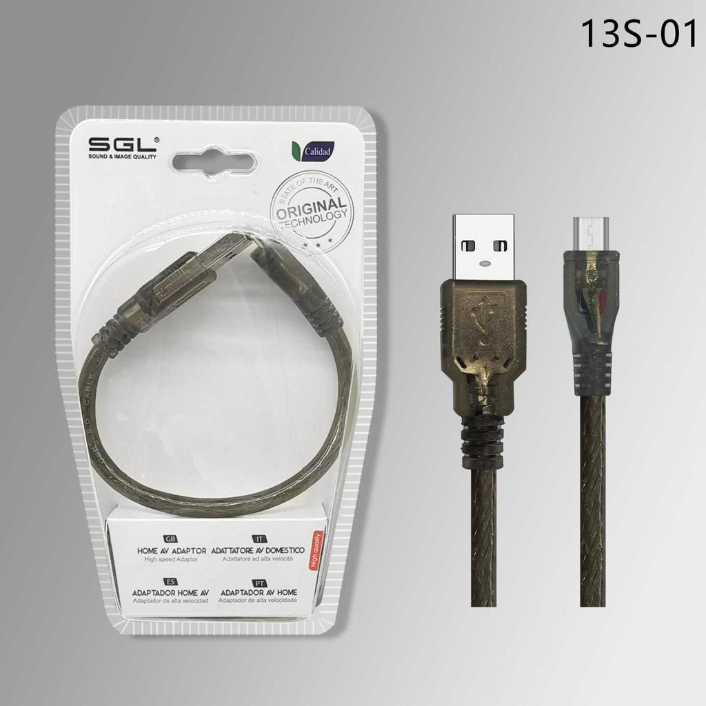 Αντάπτορας καλώδιο - USB-A male/Micro USB - 13S-01 - 20cm - 098104