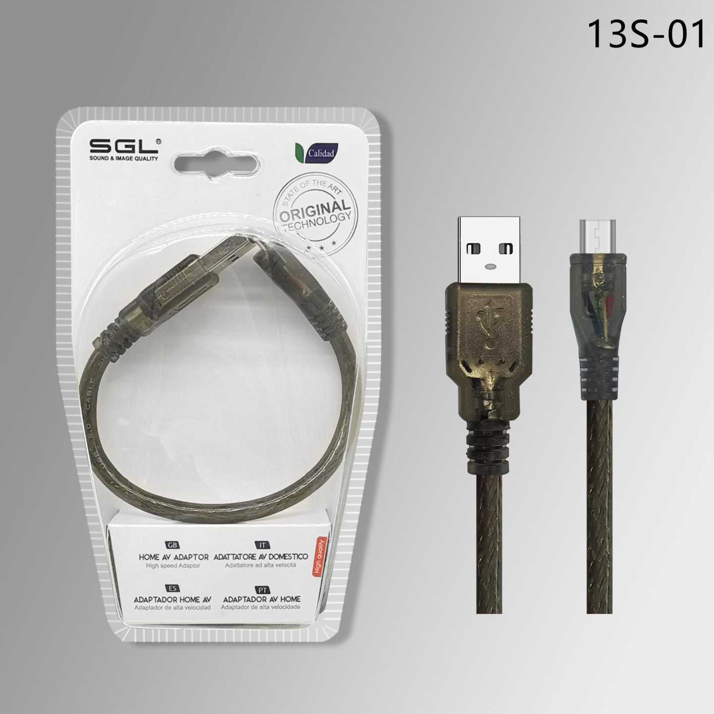 Αντάπτορας καλώδιο - USB-A male/Micro USB - 13S-01 - 20cm - 098104