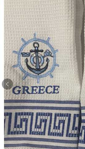 Πετσέτα ποτηρόπανο Souvenir με κέντημα - Σετ 12pcs - Greece - 416228