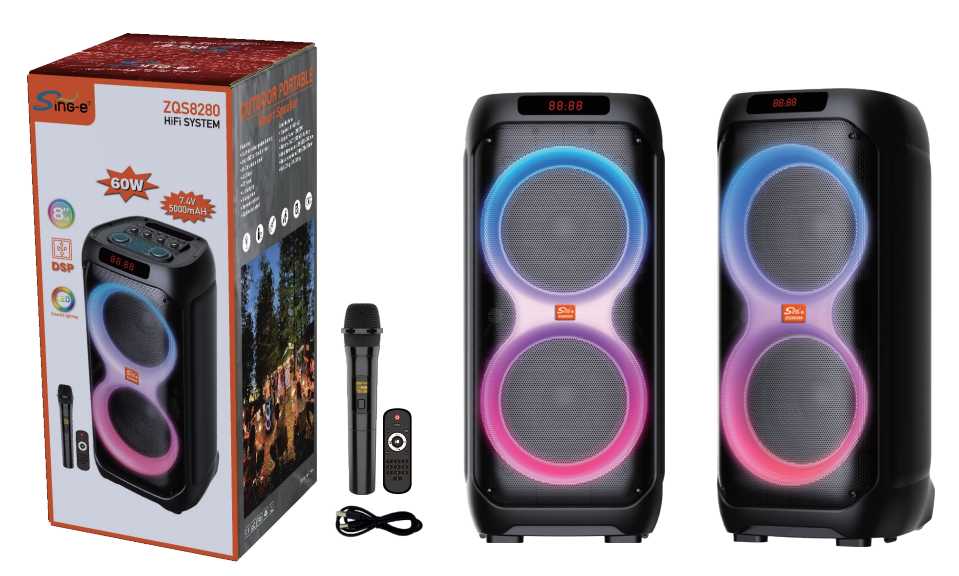 Φορητό ηχείο subwoofer με μικρόφωνο Karaoke - ZQS8280 - 160019 ΕΙΔΗ ΤΕΧΝΟΛΟΓΙΑΣ>Ραδιόφωνα & Ηχεία>Φορητά subwoofer