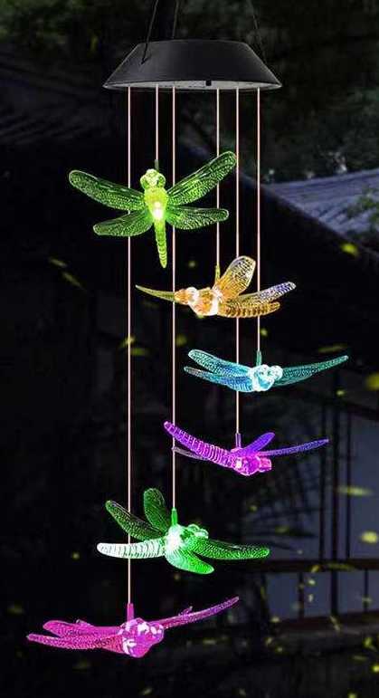Ηλιακό κρεμαστό διακοσμητικό με φωτισμό LED - Dragonfly - 150432