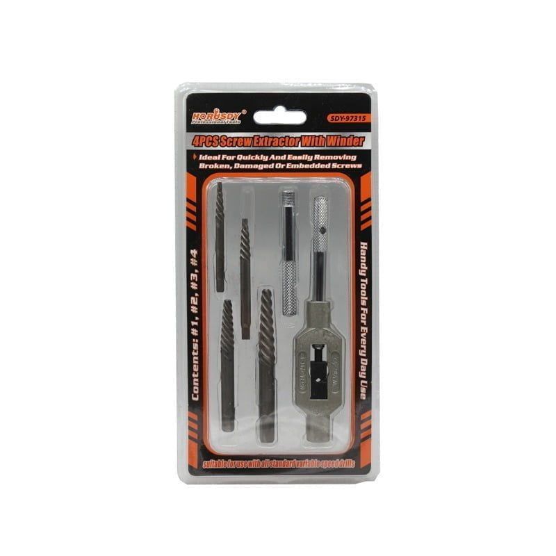 HORUSDY Σετ Τρυπανιών Βιδωτός Εξολκέας 4τμχ SDY-97315 - Screw Extractor with Winder 4pcs