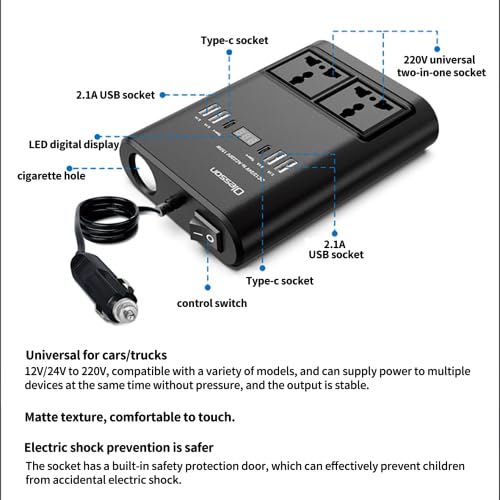 Μετασχηματιστής - Power Inverter αυτοκινήτου - 150W - 12VDC to 220VAC - 4xUSB - CD350562 - 505523 AUTO-MOTO-BIKE>Είδη αυτοκινήτου>Εκκινητές μπαταρίας & inverters