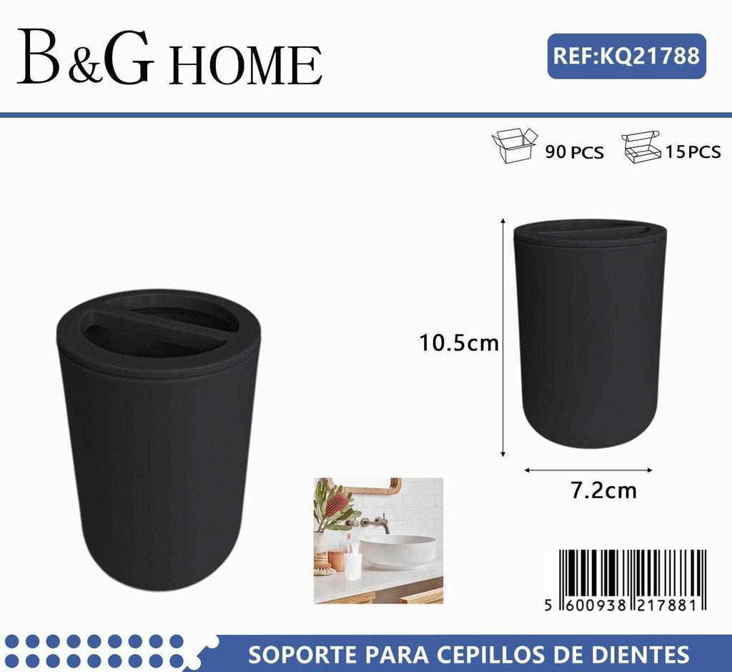 Θήκες οδοντόβουρτσας πλαστικές σε σετ 5Χ - Black - 21788