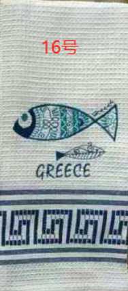 Πετσέτα ποτηρόπανο Souvenir με κέντημα - Σετ 12pcs - Greece - 416167