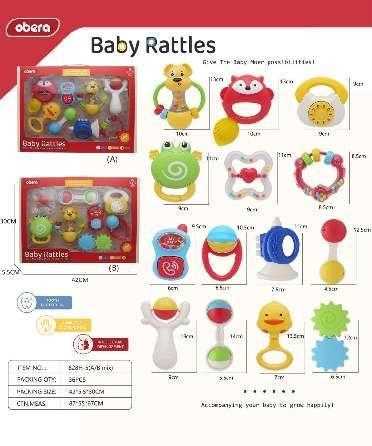 Σετ βρεφικές κουδουνίστρες & μασητικά - 8pcs - 628H-5 - 305213