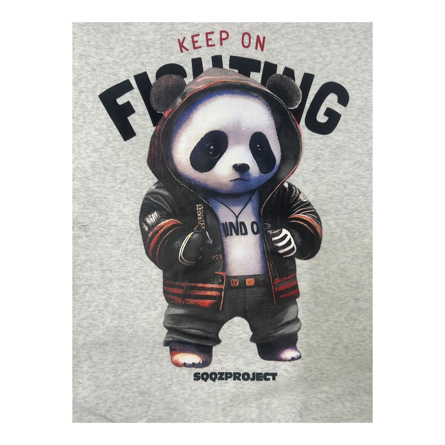 Belman Design Men's Hoodie with Panda Pattern White