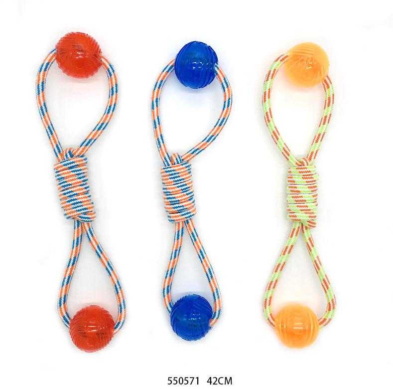 Παιχνίδι σκύλου σχοινί με μπάλα TPR - 42cm - 12pcs - 550571 ΣΠΙΤΙ & ΚΑΤΟΙΚΙΔΙΟ>Είδη κατοικιδίων>Παιχνίδια κατοικιδίων