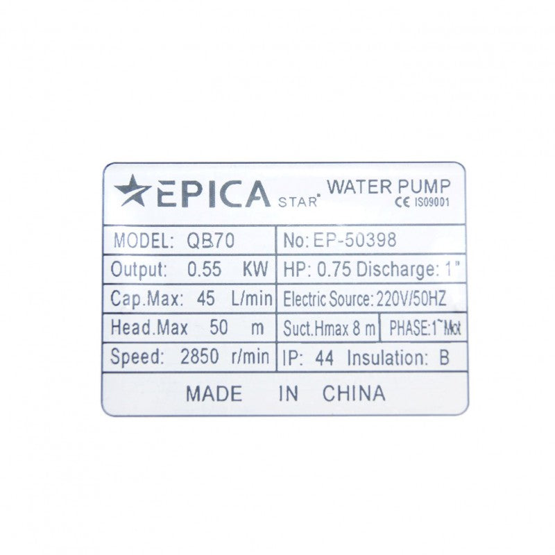 ΠΕΡΙΦΕΡΕΙΑΚΗ ΑΝΤΛΙΑ ΝΕΡΟΥ 550W EP-50398 ΕΡΓΑΛΕΙΑ > ΕΡΓΑΛΕΙΑ ΜΠΑΤΑΡΙΑΣ