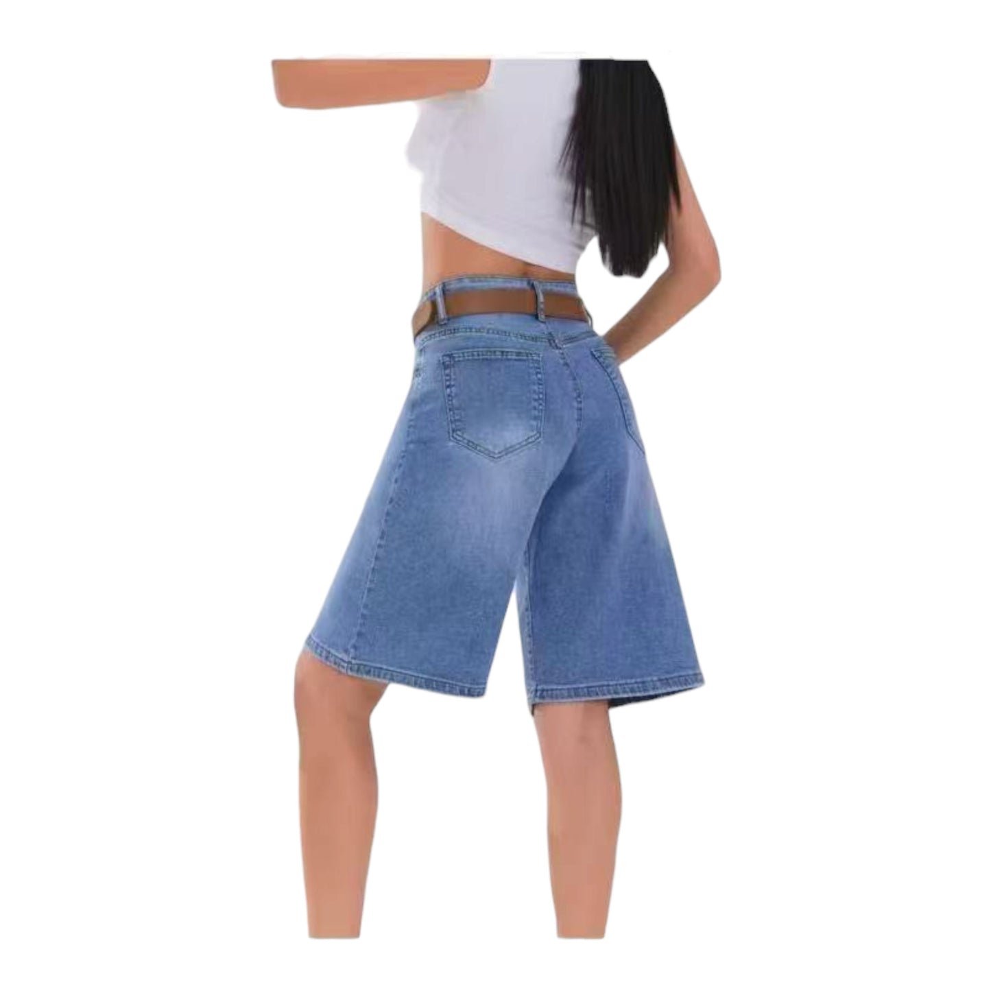 Miss Good Γυναικεία Τζιν Βερμούδα Wide Leg Μπλε