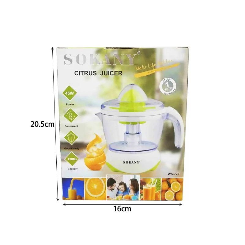 Sokany Ηλεκτρικός Στίφτης 45W με Χωρητικότητα 700ml WK-725 - Sokany Juicer 45W with 700ml Capacity WK-725