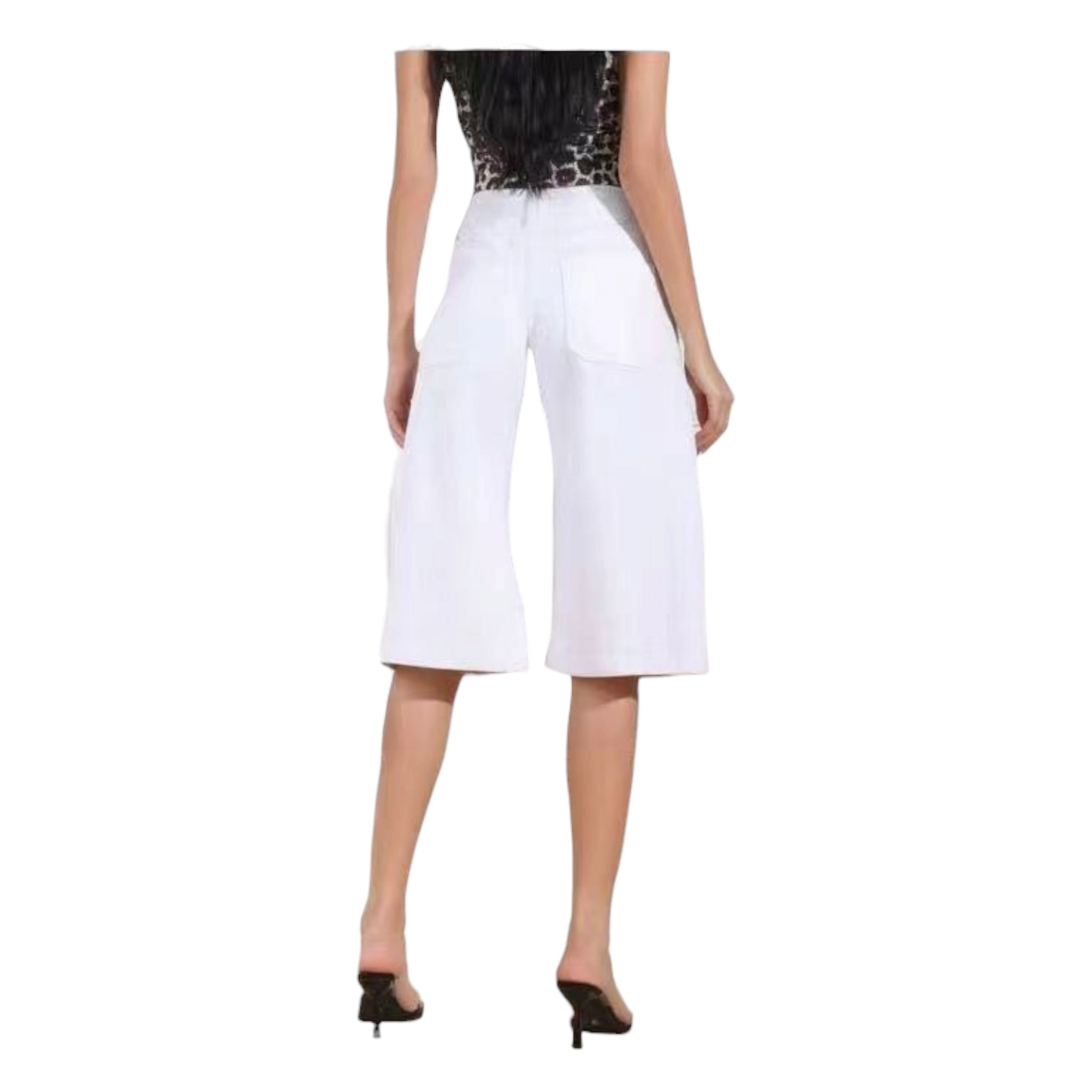 MISS GOOD Γυναικεία Τζιν Βερμούδα Cropped Straight Λευκή - Angel shopping