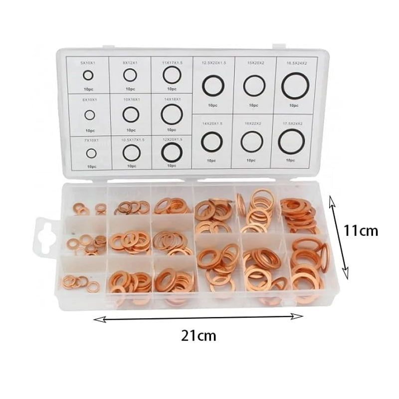 Σετ ροδέλες χαλκού 150τεμ - Copper washer assortment