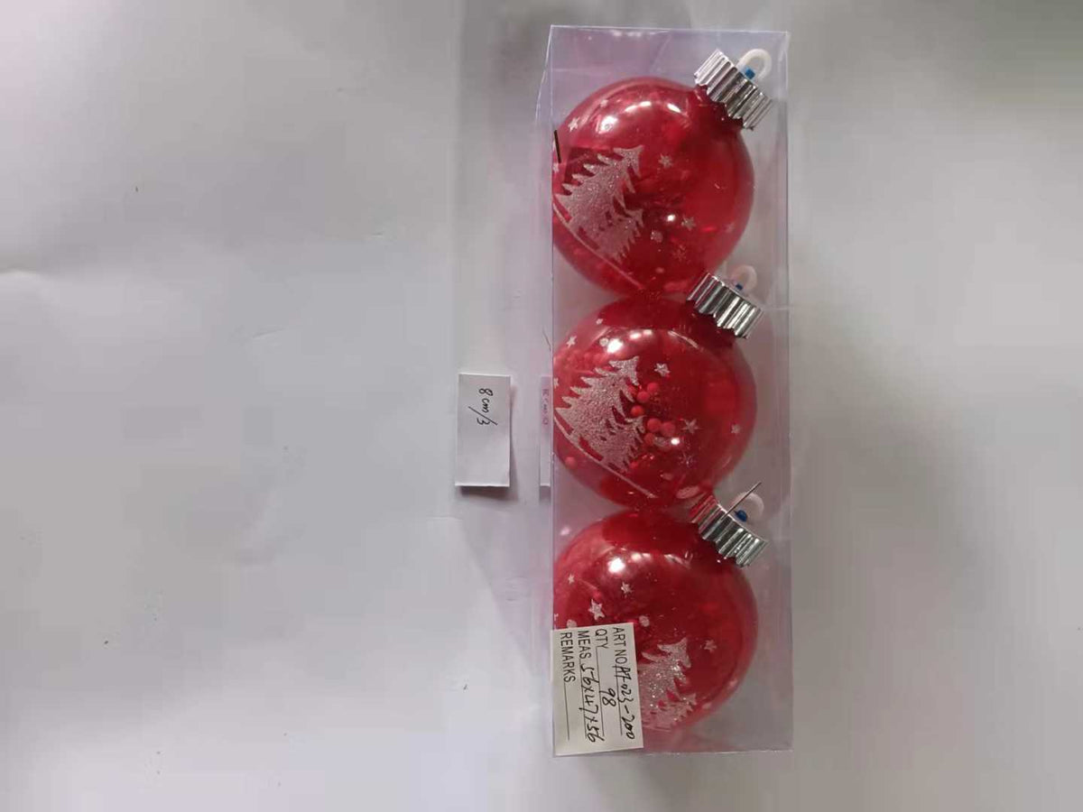 Σετ Χριστουγεννιάτικες μπάλες - 8cm - 3pcs - 232006