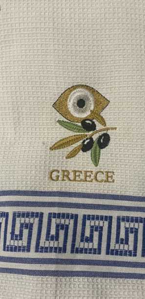 Πετσέτα ποτηρόπανο Souvenir με κέντημα - Σετ 12pcs - Greece - 416211