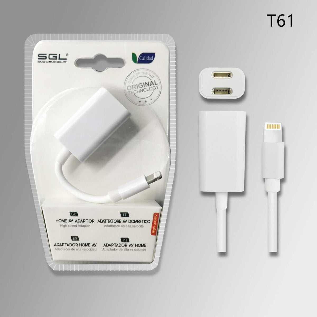 Αντάπτορας για iOs - Lightning Male σε Dual Lightning Female - T61 - 096063